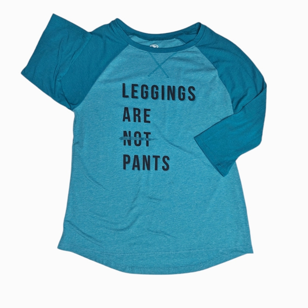 ATHLETIC WORKS 'Leggings Are Pants' Raglan Long Sleeve T-shirt Sz M